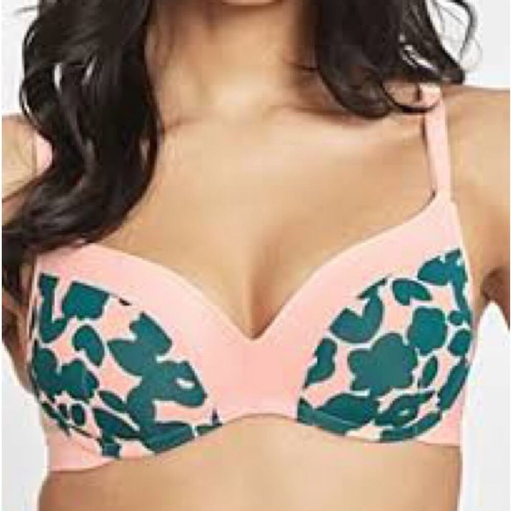 Lively Pink and Green Floral Bra